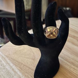 3/$15 5/$20 Large princess shape stone fashion/costume jewelry RING SIZE 7 3/4.